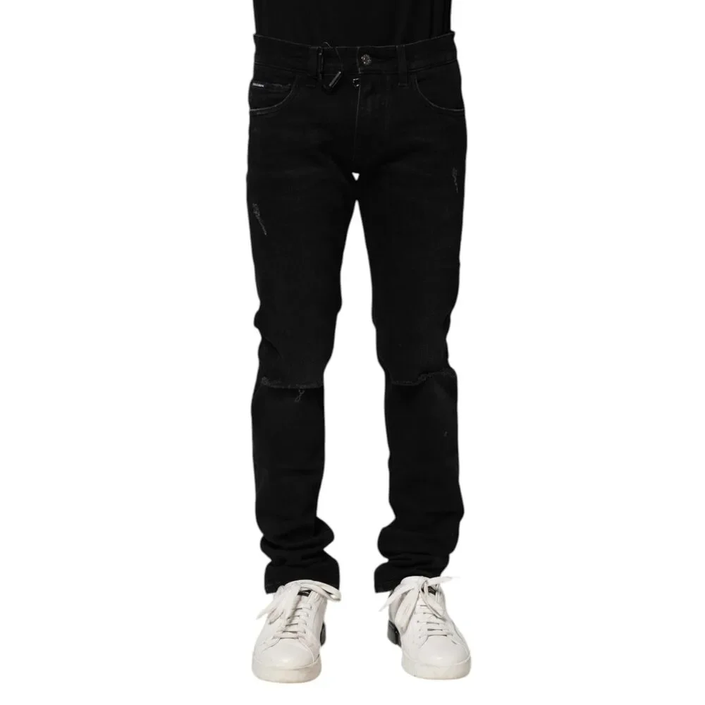 Dolce & Gabbana Black Cotton Skinny Denim Jeans - Picture 2 of 8